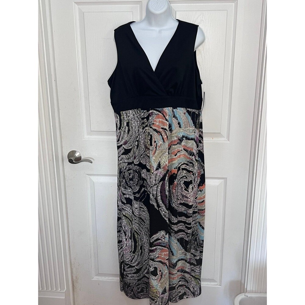 GNW Long Dress Colorful & Black Floral New